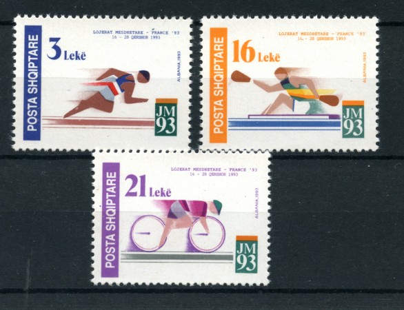 1993 - ALBANIA - LOTTO/20074 - GIOCHI MEDITERRANEO 3v. - NUOVI