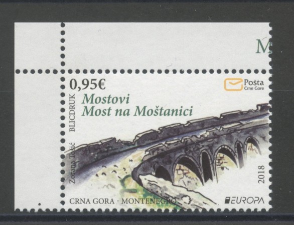 2018 - MONTENEGRO REPUBBLICA - EUROPA PONTI - NUOVO - LOTTO/35019