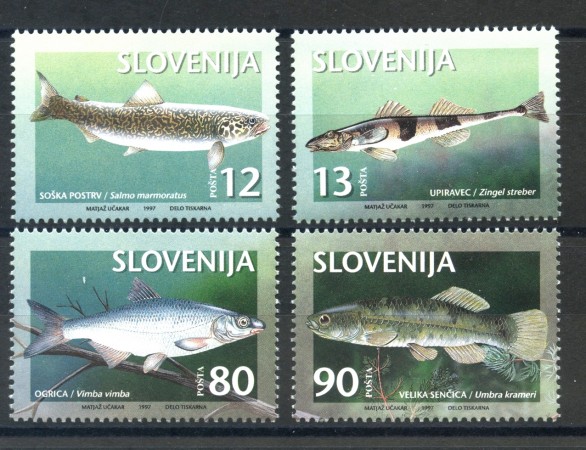 1997 - SLOVENIA - PESCI  4v. - NUOVI - LOTTO/33925
