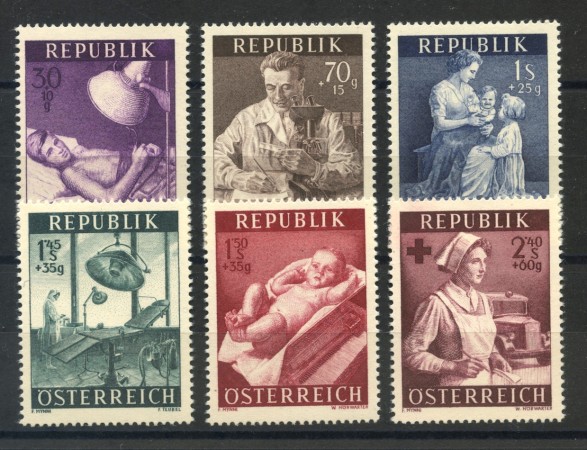 1954 - AUSTRIA - PUBBLICA SANITA'  6v. - NUOVI - LOTTO/34104