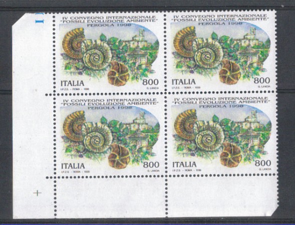 1998 - LOTTO/7194Q - REPUBBLICA - I FOSSILI - QUARTINA