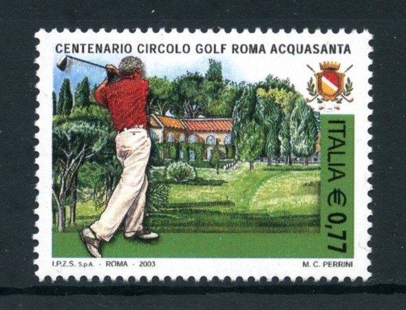 2003 - REPUBBLICA - CENTENARIO GOLF ROMA ACQUASANTA - NUOVO - LOTTO/25547