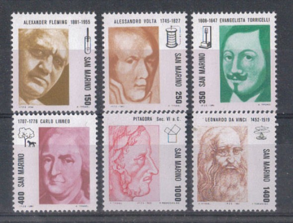 1983 - LOTTO/8033 - SAN MARINO - SCIENZIATI 6V. - NUOVI