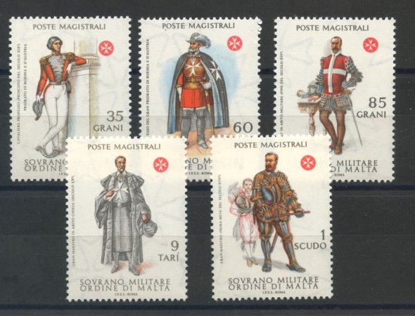 1979 - SOVRANO MILITARE DI MALTA - ANTICHE  UNIFORMI 5v. NUOVI - LOTTO/32272