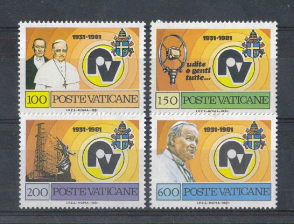 1981 - LOTTO/5816 - VATICANO - 50° RADIO VATICANA 4v.