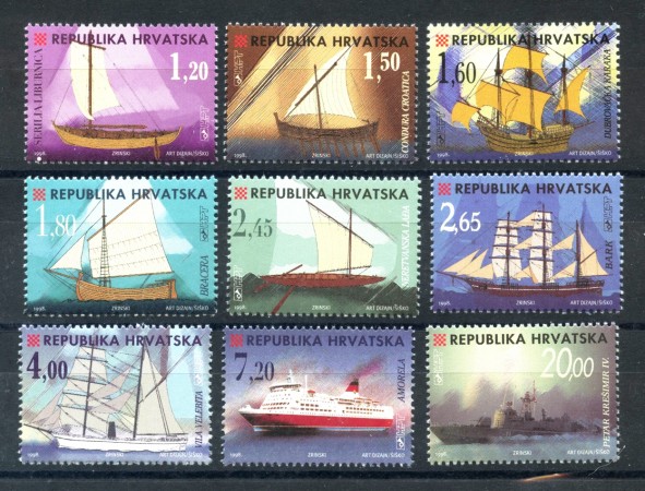 1998 - CROAZIA - IMBARCAZIONI  CROATE 9v. - NUOVI - LOTTO/32846