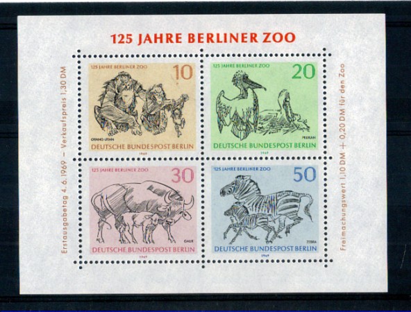 1969 - LOTTO/GBERBF2N - GERMANIA BERLINO - ZOO FOGLIETTO - NUOVO