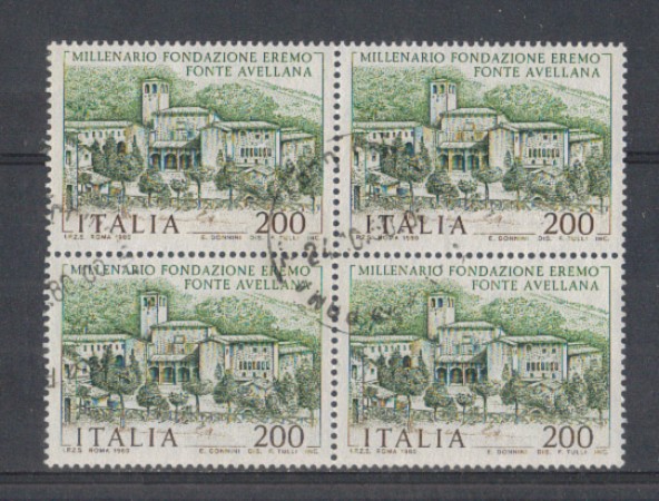 1980 - LOTTO/6724UQ - REPUBBLICA - FONTE AVELLANA - QUARTINA/U