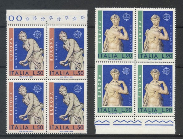 1974 - REPUBBLICA - EUROPA 2v. - QUARTINE NUOVI - LOTTO/6599Q