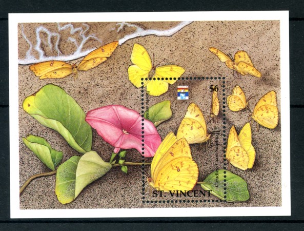 1992 - ST.VINCENT.- LOTTO/20228 - FARFALLE FOGLIETTO NUOVO