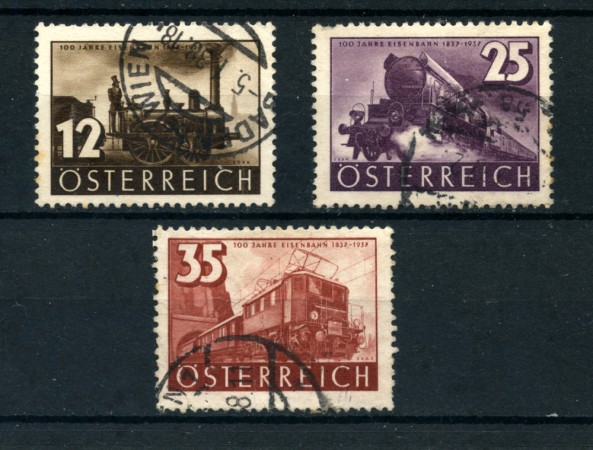 1937 - LOTTO/20567 - AUSTRIA - CENTENARIO FERROVIE 3v. - USATI