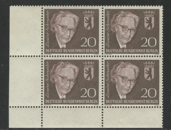 1961 - BERLINO - LOTTO/15513 -  LOUISE SCHRODER - QUARTINA NUOVI