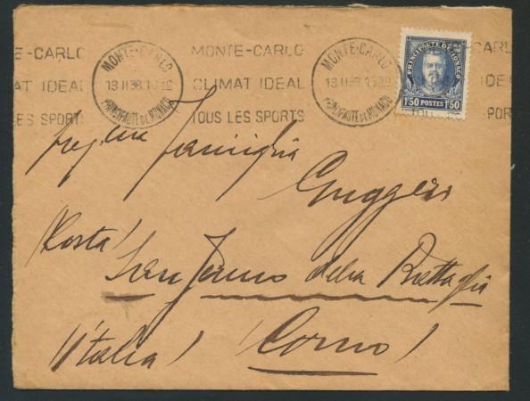 1933 - LOTTO/17326 - MONACO - 1,50 FR. ISOLATO SU BUSTA PER COMO.