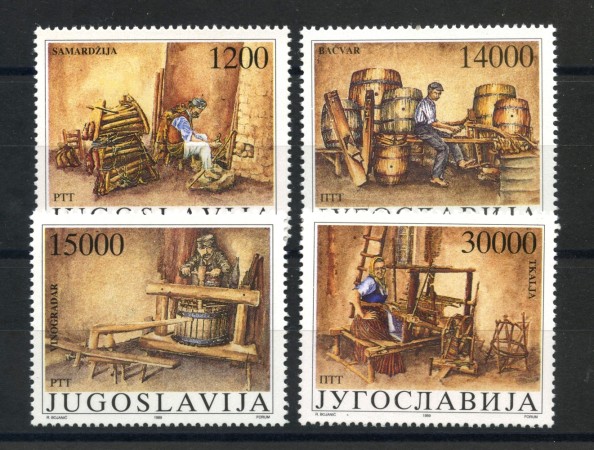 1989 - JUGOSLAVIA - LOTTO/38525 - ANTICHI MESTIERI 4v. - NUOVI