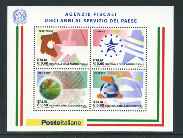 2011 - LOTTO/18570 - REPUBBLICA - AGENZIE FISCALI - FOGLIETTO