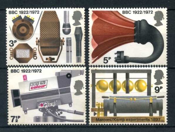 1972 - GRAN BRETAGNA - CINQUANTENARIO BBC 4V. - NUOVI - LOTTO/26330