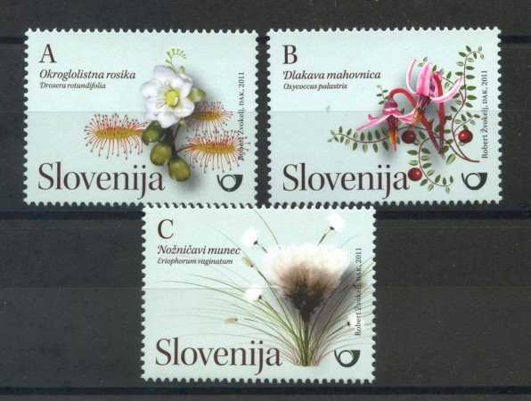 2011 - SLOVENIA - PIANTE DI PALUDE  3v. - NUOVi - LOTTO/34474