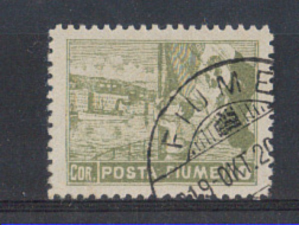 1919 - LOTTO/5577 - FIUME - 10 CORONE OLIVA USATO