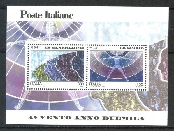 2000 - REPUBBLICA - LE GENERAZIONE E LO SPAZIO - FOGLIETTO NUOVO - LOTTO/31674