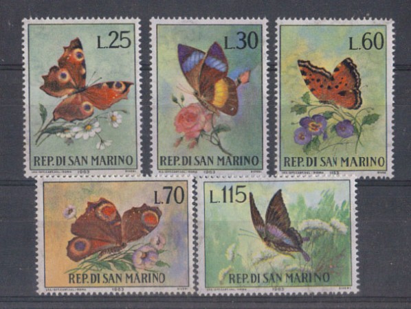 1963 - LOTTO/7883 - SAN MARINO - FARFALLE