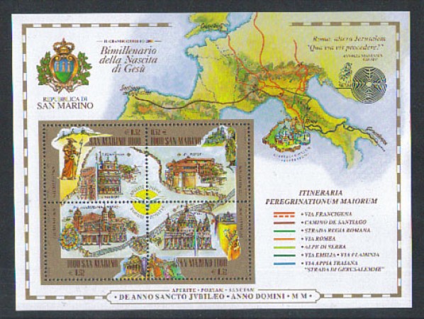 2000 - LOTTO/8215 - SAN MARINO - NASCITA DI GESU' - FOGLIETTO NUOVO
