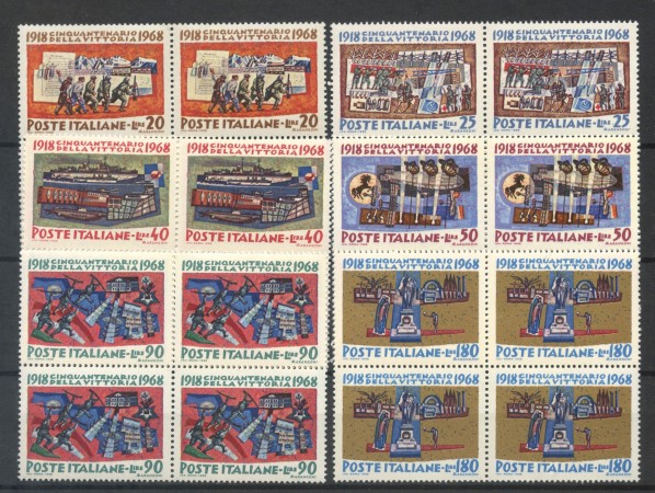1968 - LOTTO/6510Q - REPUBBLICA - CINQUANTENARIO VITTORIA 6v. - QUARTINE NUOVI