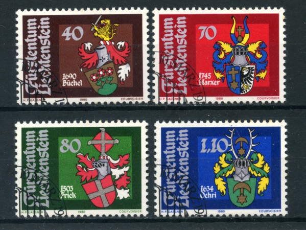 1980 - LOTTO/23207 - LIECHTESTEIN - STEMMI LANDAMMANNI 4v. -  USATI