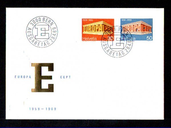 1969 - LOTTO/SVI833FDC - SVIZZERA - EUROPA 2v.- BUSTA FDC