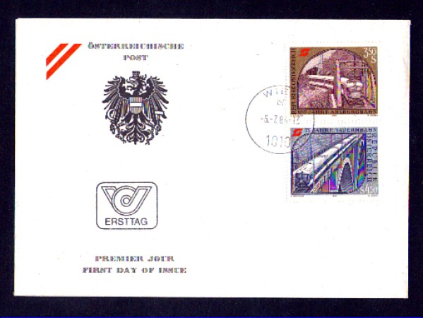 1984 - LOTTO/AUT1616FDC - AUSTRIA - STORIA DELLE FERROVIE - BUSTA FDC