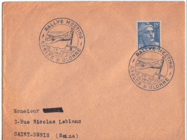 FRANCIA - 1952 - LBF/3217 - RALLYE MEETING SABLES D'OLONNE