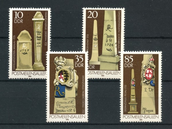 1984 - GERMANIA DDR - COLONNE DEL SERVIZIO POSTALE  4v. - NUOVI - LOTTO/36617