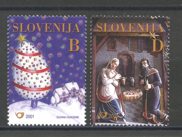 2001 - SLOVENIA - NATALE  2v. - NUOVI - LOTTO/34159