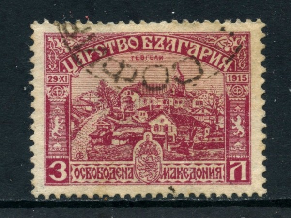1916/17 - BULGARIA - 3 l. OCCUPAZIONE DELLA MACEDONIA - USATO - LOTTO/27130U