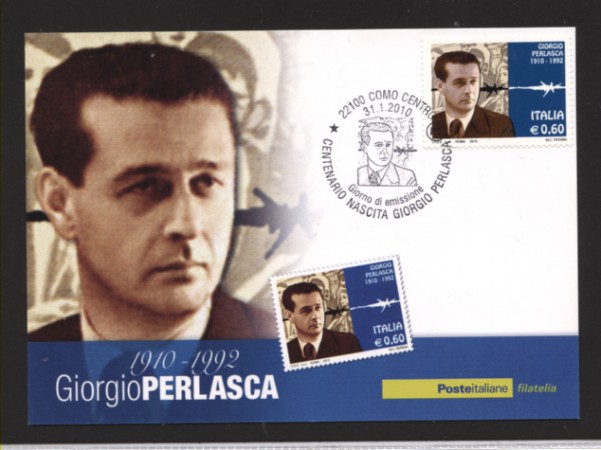 2010 - LOTTO/10567ZM - REPIBBLICA - GIORGIO PERLASCA - CARTOLINA MAXIMUM