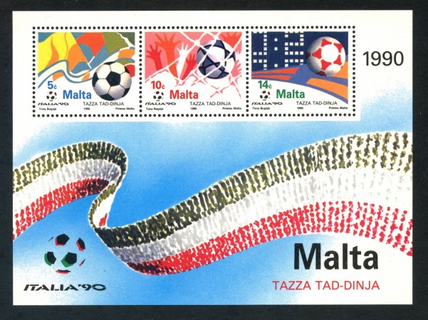 1990 - MALTA - MONDIALI DI CALCIO - FOGLIETTO NUOVO - LOTTO/29398