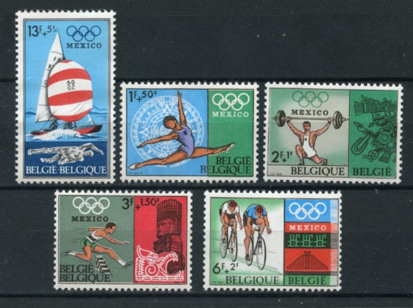 1968 - LOTTO/14024 - BELGIO - OLIMPIADI MESSICO 5v. - NUOVI