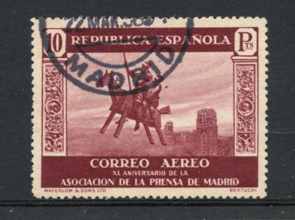1936 - LOTTO/18678 - SPAGNA - 10p.  POSTA AEREA ASSOCIAZIONE  STAMPA - USATO
