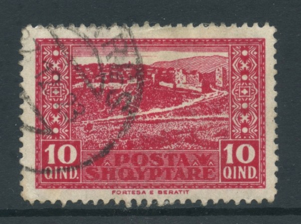 1922 - ALBANIA - 10q. CARMINIO FORETEZZA DI BERAT - USATO - LOTTO/26757