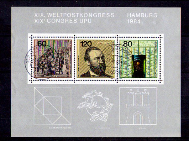 1984 - LOTTO/GFBF18U - GERMANIA -  CONGRESSO UPU FOGLIETTO - USATO