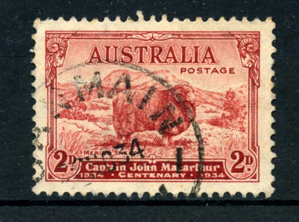 1934 - LOTTO/21549 - AUSTRALIA - 2 d. J.MACARTHUR  - USATO