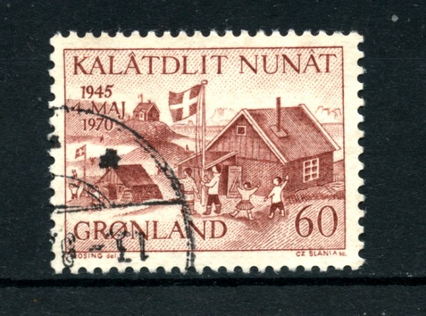 GROENLANDIA - 1970 - LOTTO/21974 - 60 o. LIBERAZIONE DANIMARCA - USATO