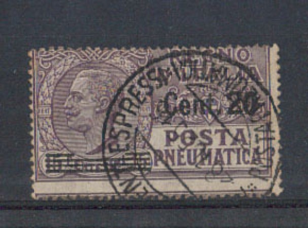 1924 - LOTTO/REGPN6U - REGNO - 20 su 15c. POSTA PNEUMATICA USATO