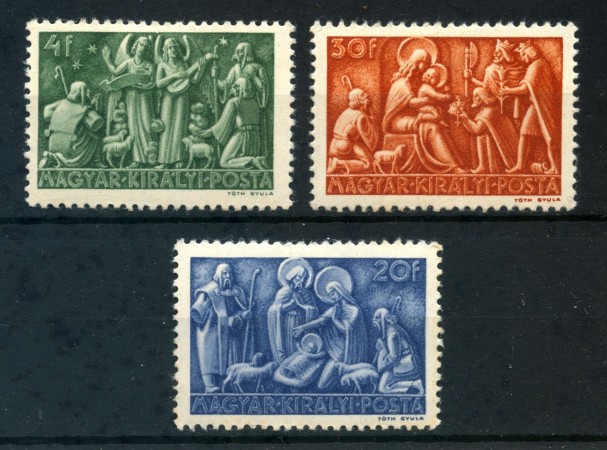 1943 - UNGHERIA - NATALE 3v. - LINGUELLATI - LOTTO/30051
