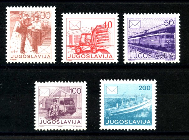1986 - JUGOSLAVIA - LOTTO/38388 - POSTA ORDINARIA 5v. - NUOVI