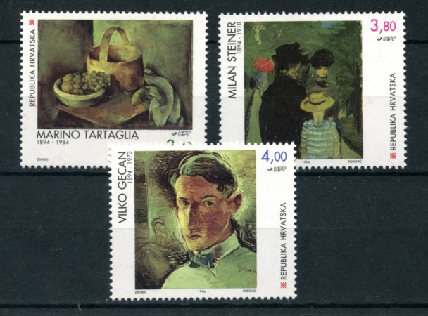 1994 - CROAZIA - LOTTO/19864 - PITTORI CROATI 3v. - NUOVI