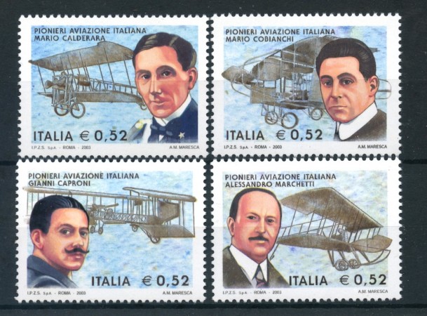 2003 - REPUBBLICA - PIONIERI AVIAZIONE 4v. - NUOVI - LOTTO/25564A