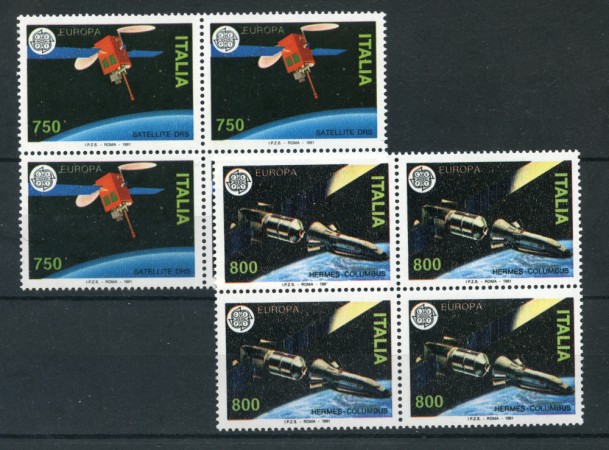 1991 - LOTTO/6962Q - REPUBBLICA - EUROPA  SPAZIALE - QUARTINE NUOVI