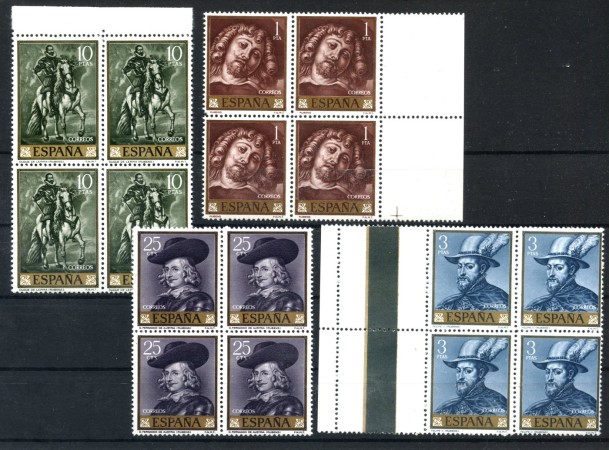 1962 - SPAGNA - LOTTO/38820 - OPERE DI RUBENS 4v. - NUOVI QUARTINE