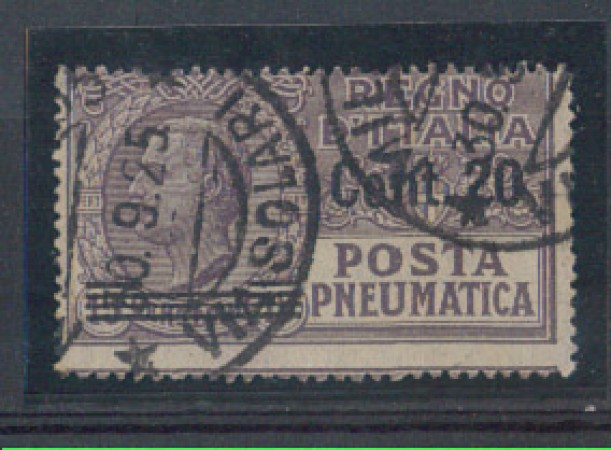 1924 - LOTTO/REGPN6UC -REGNO - 20 su 15c. POSTA PNEUMATICA USATO