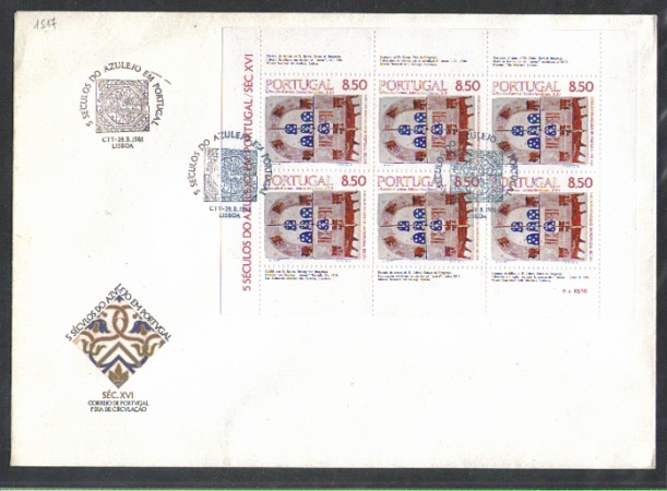 1981 - LOTTO/POR1517MFD - PORTOGALLO - MAIOLICHE 3° - MF - FDC